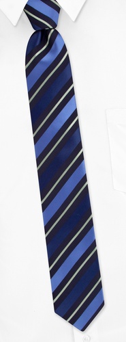 Murray Stripe Skinny Tie by Silk Rhino Neckwear -  Navy blue Microfiber