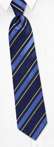 Murray Stripe Extra Long Tie by Silk Rhino Neckwear -  Navy blue Microfiber
