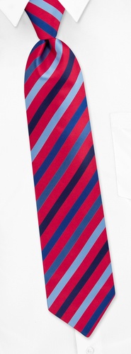 Bowery Diagonal Stripe Extra Long Tie by Silk Rhino Neckwear -  Red Microfiber