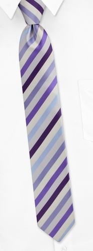 Bowery Diagonal Stripe Skinny Tie by Silk Rhino Neckwear -  Purple Microfiber