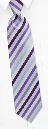 Bowery Diagonal Stripe Extra Long Tie by Silk Rhino Neckwear -  Purple Microfiber