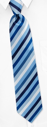 Bowery Diagonal Stripe Tie by Silk Rhino Neckwear -  Blue Microfiber