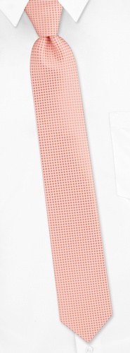 Tudor Square Skinny Tie by Silk Rhino Neckwear -  Melon Microfiber