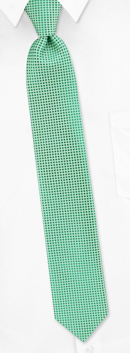 Tudor Square Skinny Tie by Silk Rhino Neckwear -  Green Microfiber