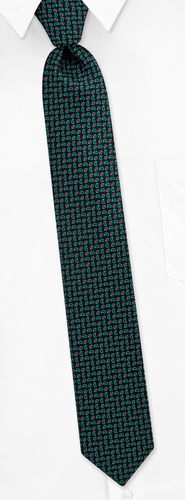 Empire Paisley Skinny Tie by Silk Rhino Neckwear -  Black Microfiber