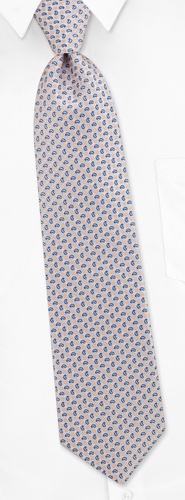 Empire Paisley Extra Long Tie by Silk Rhino Neckwear -  White Microfiber