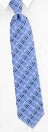 Marcy Plaid Tie by Silk Rhino Neckwear -  Periwinkle Microfiber