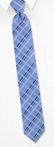 Marcy Plaid Skinny Tie by Silk Rhino Neckwear - Periwinkle Microfiber Marcy Plaid Skinny Tie by Silk Rhino Neckwear - Periwinkle Microfiber