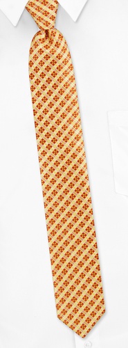 Trinity Plaid Skinny Tie by Silk Rhino Neckwear -  Yellow Microfiber
