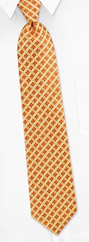Trinity Plaid Extra Long Tie by Silk Rhino Neckwear -  Yellow Microfiber