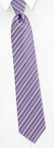 Hudson Stripe Extra Long Tie by Silk Rhino Neckwear -  Purple Microfiber