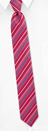 Madison Stripe Skinny Tie by Silk Rhino Neckwear -  Red Microfiber