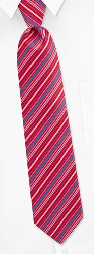 Madison Stripe Extra Long Tie by Silk Rhino Neckwear -  Red Microfiber