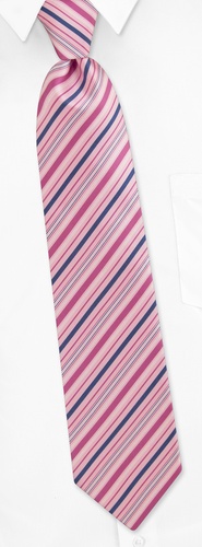Madison Stripe Extra Long Tie by Silk Rhino Neckwear - Pink Microfiber Madison Stripe Extra Long Tie by Silk Rhino Neckwear - Pink Microfiber