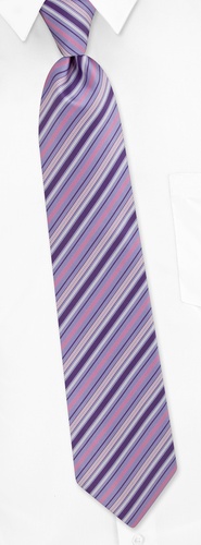 Madison Stripe Extra Long Tie by Silk Rhino Neckwear -  Purple Microfiber