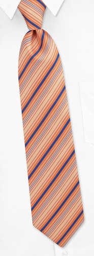 Madison Stripe Extra Long Tie by Silk Rhino Neckwear -  Orange Microfiber
