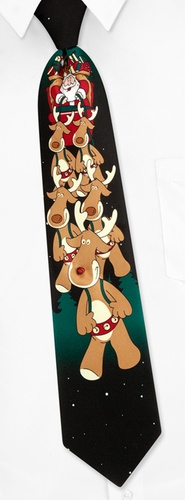 Musical Rudolph Tie by Noel -  Black Polyester