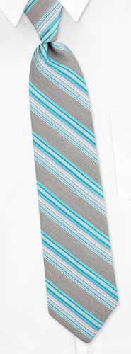 Flint Stripe Herringbone Tie by Calvin Klein -  Aqua Silk