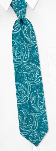 Papaya Paisley Tie by Donald Trump -  Teal Silk