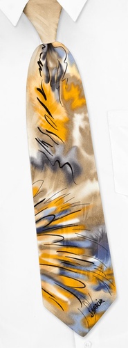 Junglescape Tie by Jerry Garcia -  Tan/taupe Silk