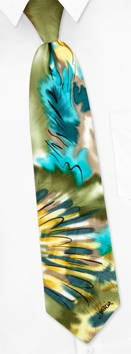 Junglescape Tie by Jerry Garcia -  Sage Silk