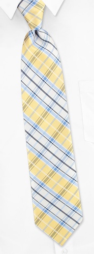 Twill Plaid Tie by Nautica -  Yellow Silk