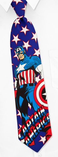 Captain America Tie by Marvel Comics -  Blue Polyester