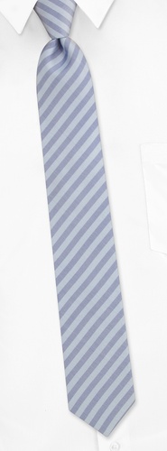 Palermo Stripe Skinny Tie by Principessa Regale -  Light blue Silk