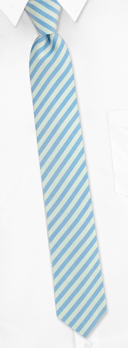 Palermo Stripe Skinny Tie by Principessa Regale -  Blue Silk