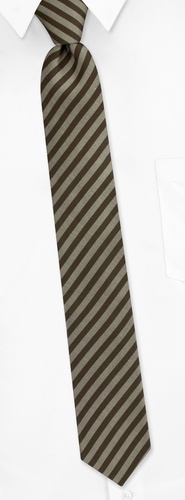 Palermo Stripe Skinny Tie by Principessa Regale - Brown Silk Palermo Stripe Skinny Tie by Principessa Regale - Brown Silk