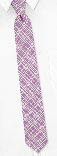 Napoli Plaid Skinny Tie by Principessa Regale -  Orchid Silk
