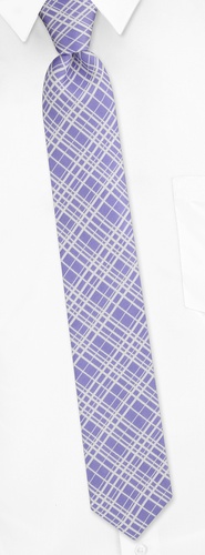 Napoli Plaid Skinny Tie by Principessa Regale - Lavender Silk Napoli Plaid Skinny Tie by Principessa Regale - Lavender Silk