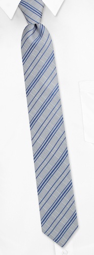 Roma Plaid Skinny Tie by Principessa Regale -  Periwinkle Silk