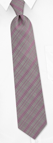 Roma Plaid Extra Long Tie by Principessa Regale - Mauve Silk Roma Plaid Extra Long Tie by Principessa Regale - Mauve Silk