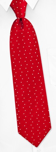 Polka Dot w/Pocketsquare Tie by Steve Harvey -  Red Silk