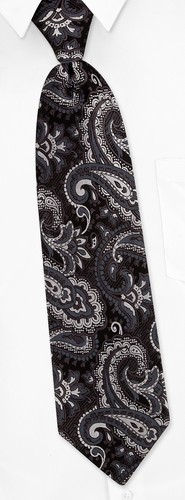 All Over Paisley w/Pocketsquare Tie by Steve Harvey - Black Silk All Over Paisley w/Pocketsquare Tie by Steve Harvey - Black Silk