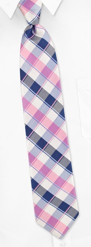 Twill Plaid Check Tie by Nautica -  Pink Silk
