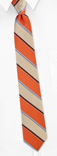 Rustic Stripe Skinny Tie by Ben Sherman -  Tan/taupe Silk