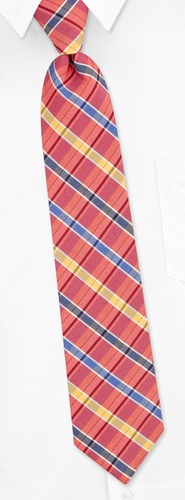 Sunwashed Plaid Tie by Tommy Hilfiger - Red Silk Sunwashed Plaid Tie by Tommy Hilfiger - Red Silk