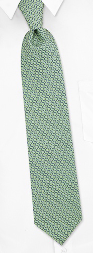 Round Links Print Tie by Tommy Hilfiger -  Green Silk