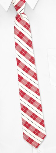 Simple Plaid Skinny Tie by Ben Sherman -  Red Silk