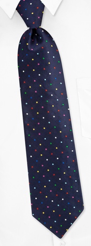Crayon Polka Dot Extra Long Tie by The American Necktie Co -  Navy blue Microfiber