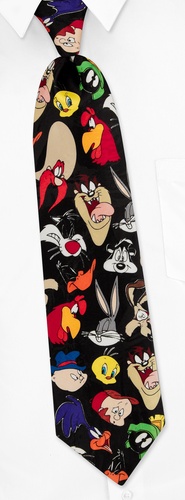 Looney Tunes Party Tie by Looney Tunes -  Black Polyester