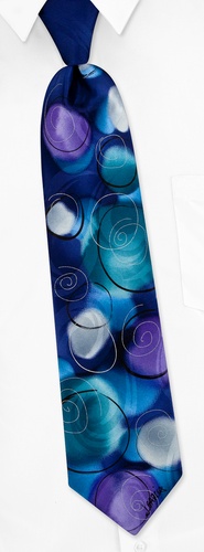 Juggling Show Tie by Jerry Garcia -  Navy blue Silk