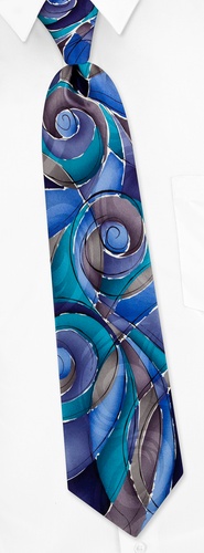 Snail Garden Tie by Jerry Garcia -  Teal Silk
